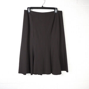 Vintage 90's Y2K Pleated A-Line Skirt Brown Sz 8 EUC Gilmore Girls Office Career